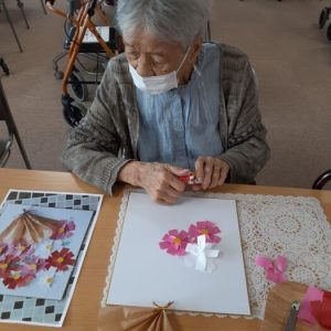 コスモスの花束作りイメージ